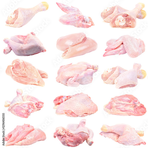 Obraz na płótnie Chicken meat set isolated w salonie