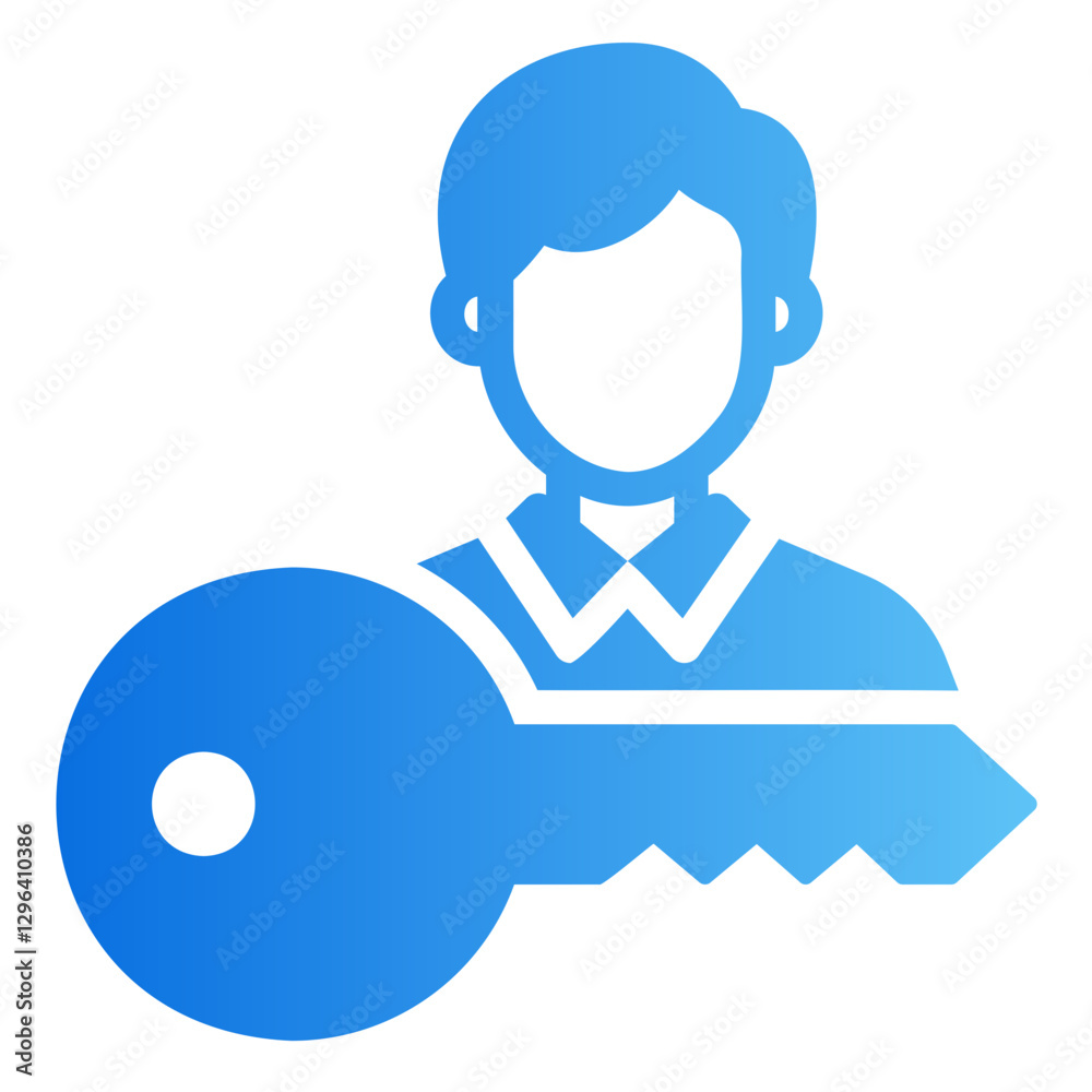 Naklejka premium key person Gradient icon