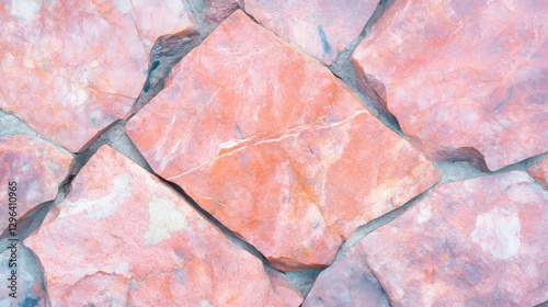 Smooth honed granite texture with natural pink and gray tones for design