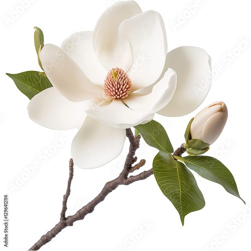 Magnolia Flower illustration, Beautiful  Magnolia image, Flower isolated 
