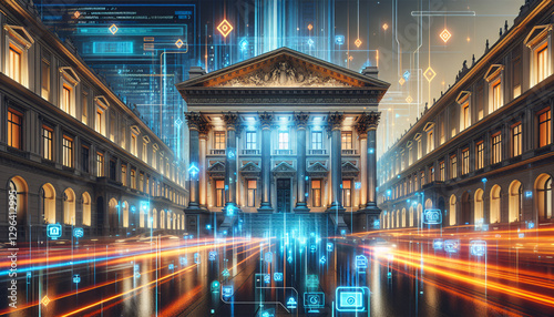 Photography Futuristic Digital Transformation of Classical Architecture