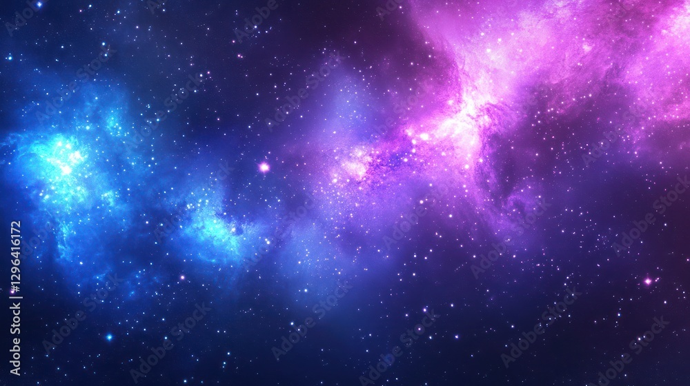 Cosmic Nebula Pink and Blue Clouds in Space Cosmic Nebula Pink and Blue Clouds in Space