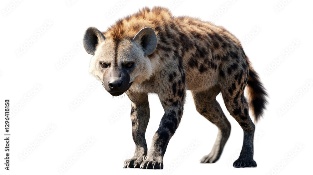 Hyena Stalking: A hyena, its spotted coat and intense gaze, navigates through its habitat in search of its prey, embodying the raw and primal energy of the wilderness. Hyena Stalking: A hyena, its spotted coat and intense gaze, navigates through its habitat in search of its prey, embodying the raw and primal energy of the wilderness.