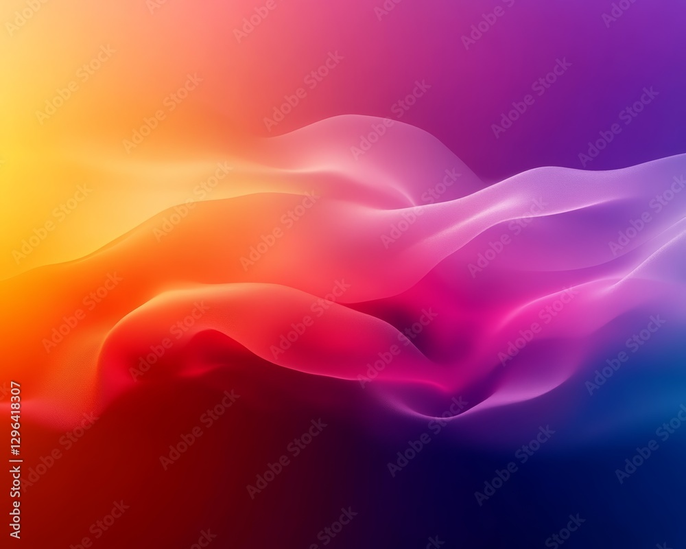Abstract Colorful Waves Vibrant Gradient Background Smooth Flowing Design Digital Art Fluid Texture