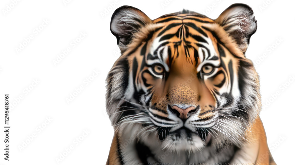 Tiger's Gaze: A striking portrait of a majestic tiger, with intense eyes and bold stripes, radiating power and captivating beauty.