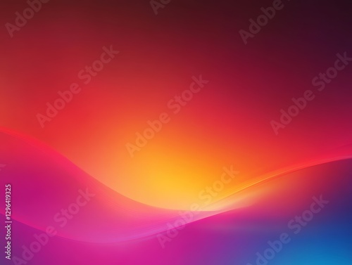 Obraz na płótnie Abstract Vibrant Wave Background Red Orange Pink Purple and Blue Gradient Hues w salonie