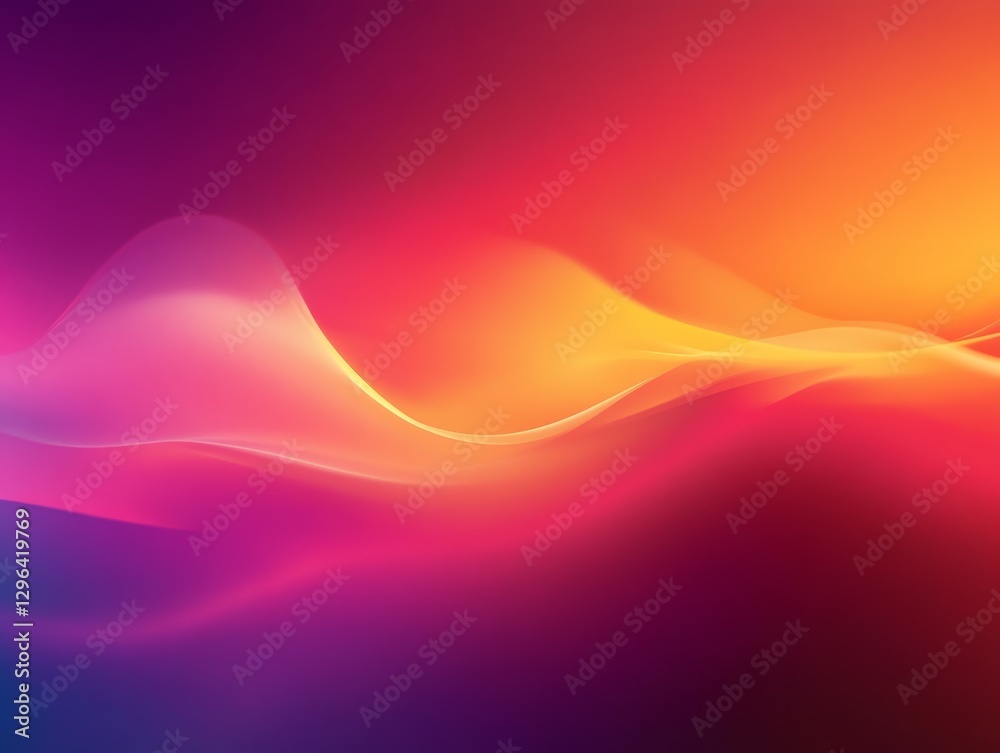 Abstract Vibrant Gradient Background with Flowing Waves of Pink Orange and Purple Hues