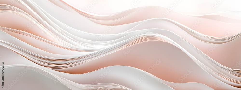 A minimalist composition of wavy paper strips in shades of beige and pink
A minimalist composition of wavy paper strips in shades of beige and pink