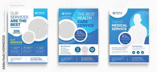 Healthcare Flyer Layout with Blue Accents