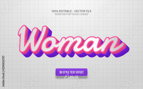 Pink woman 3d style text effect editable