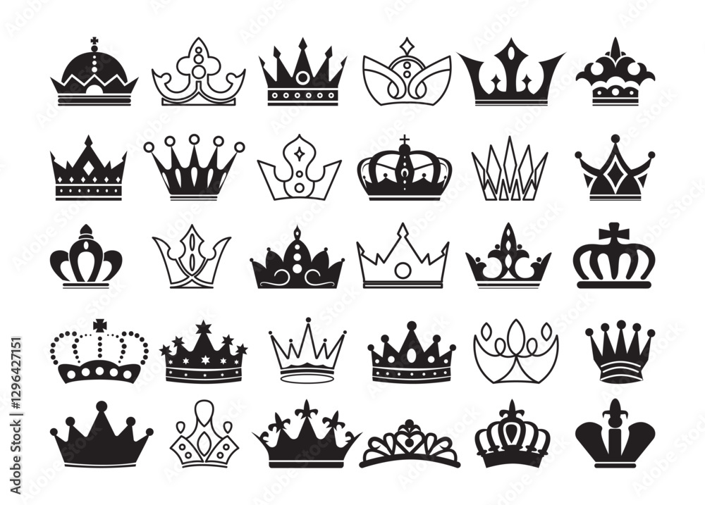 Obraz premium Crown vector, Crown clipart, Crown silhouette. 