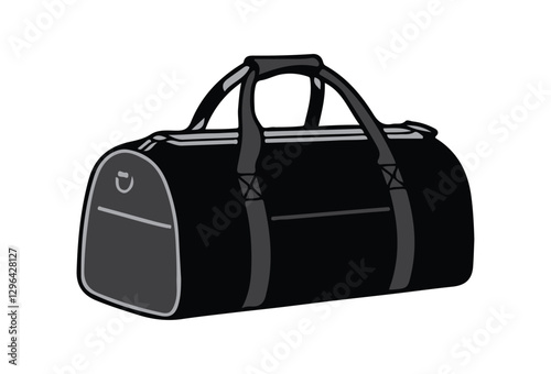 Duffel Bag vectors, Sport duffle bag CAD drawings, highlighting structure and design elements. Versatile duffel bags for gym, camping, and weekend trips, 