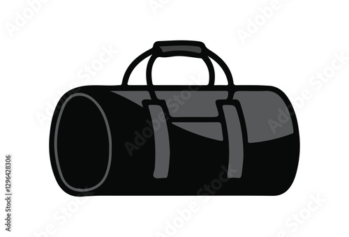 Duffel Bag vectors, Versatile duffel bags for gym, camping, and weekend trips, presented in fashion flats and outline templates. Barrel bag vector sketches, ideal for travel and outdoor activities.