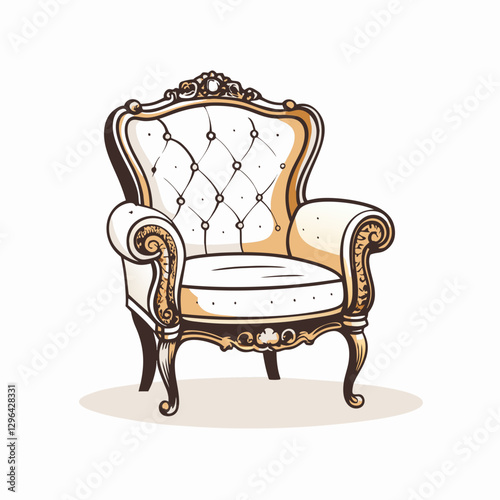 Elegant vintage armchair in ornate design, stylish interior decor