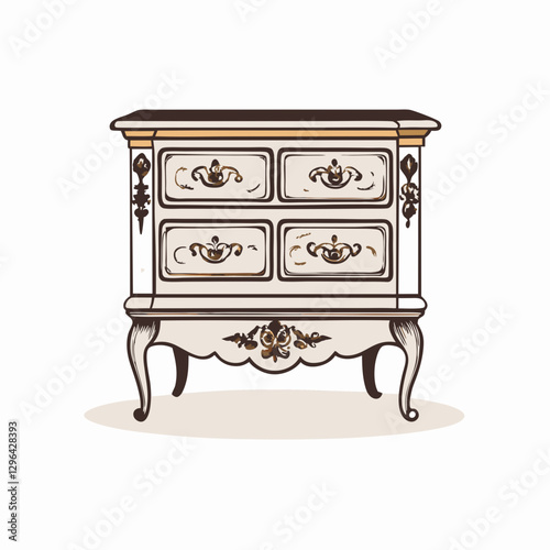 Vintage dresser with ornate details, elegant home decor