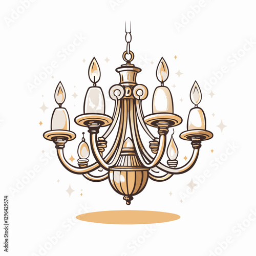 Elegant chandelier design with glowing bulbs, home decor concept