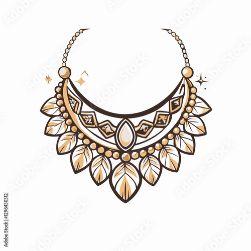 Elegant gold leaf necklace design with intricate detailing, sophistication