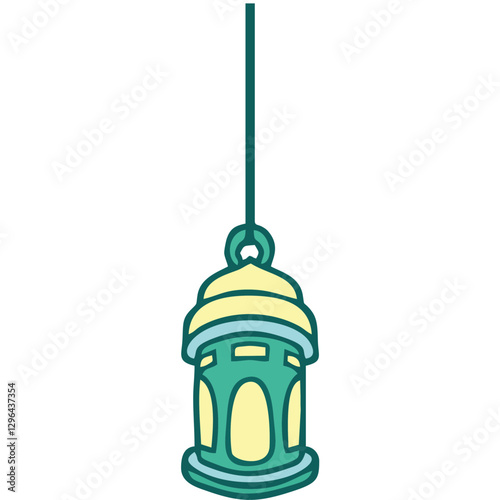 colorfull arabian lantern for decoration light street around mosque park