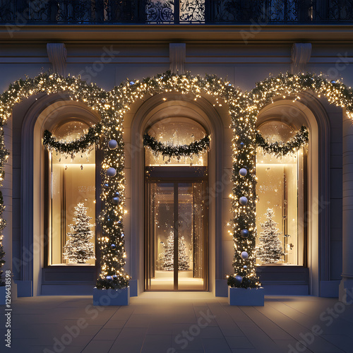 Architectural features that incorporate lighting or a design style that is symbolic to the Maison's identity.