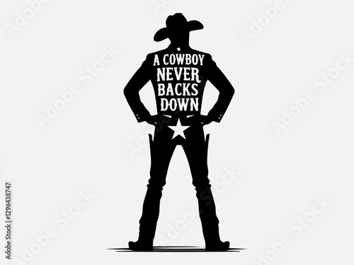 Cowboy Silhouette Vector Illustration with the text 