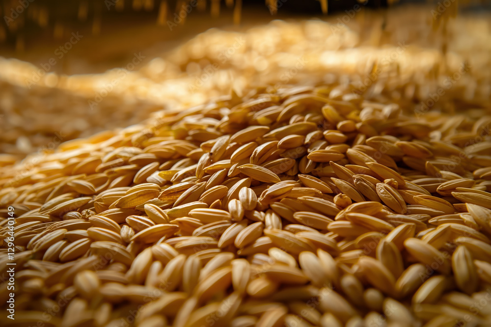 Obraz premium Close-Up of Organic Brown Rice in Wooden Bowl with Natural Rustic Background