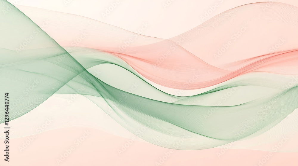Fototapeta premium Abstract artwork showing colorful flowing waves in soft hues