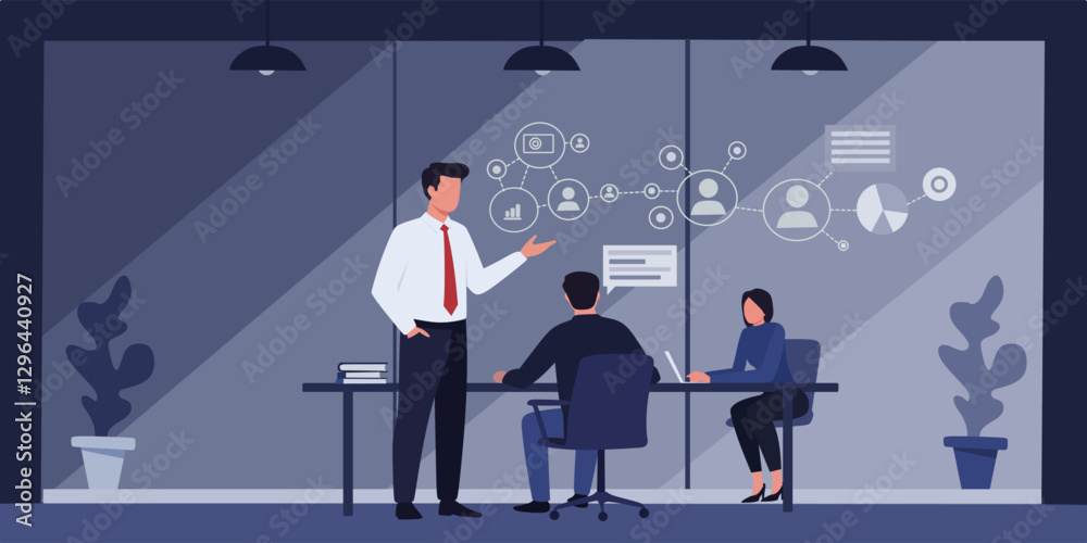 meeting with partners analyzing company data meeting with partners analyzing company data