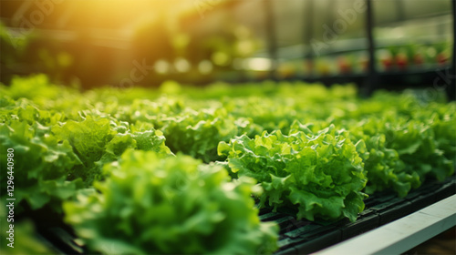 Sustainable Farming with Fresh Green Lettuce