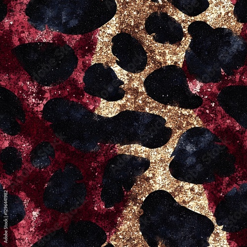 Abstract Glitter Leopard Print Pattern Background