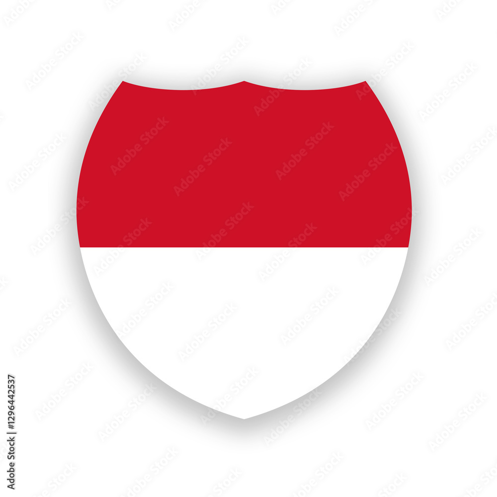 Monaco national flag in circle shape isolated on white. Illustration Monaco national flag in circle shape isolated on white. Illustration