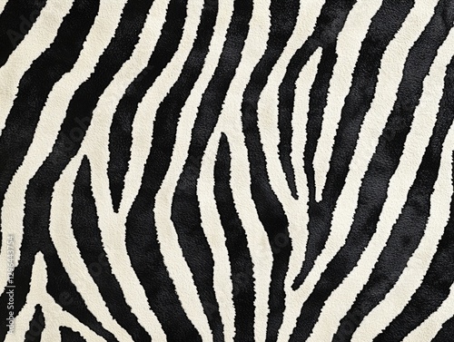 A striking black and white zebra pattern with a textured, woven look for home decor.