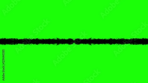 black line on green screen video. animation