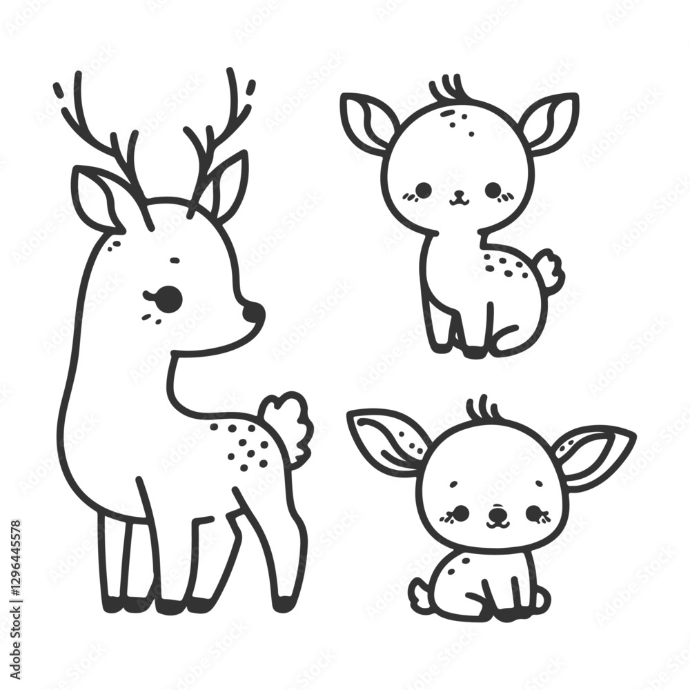 Hand-drawn cute hand drawn deer sketch 64544 illustration in a detailed and artistic style