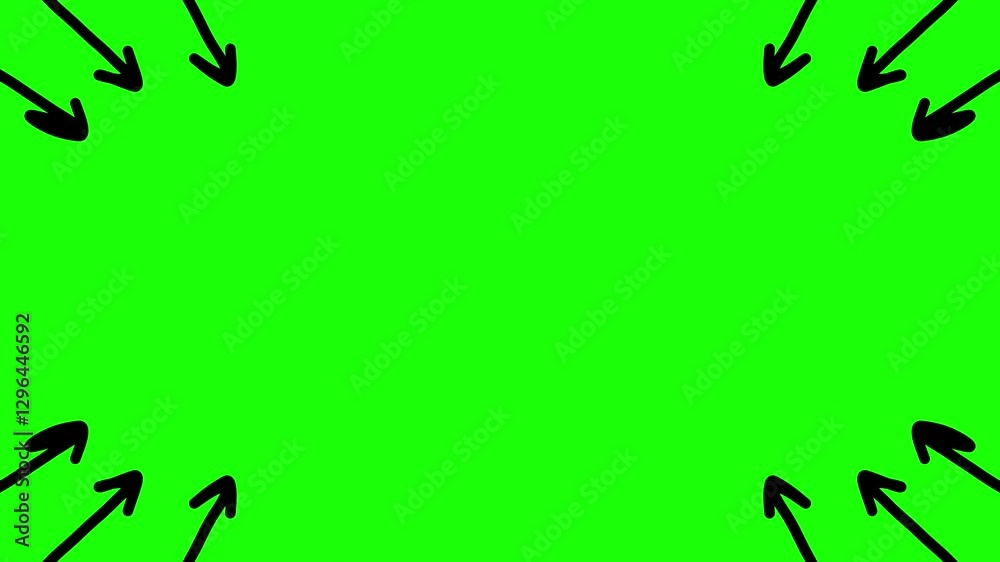 black arrows on green screen video. animation black arrows on green screen video. animation