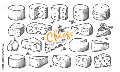 Hand-drawn Hand Drawn Cheese 02 illustration in a detailed and artistic style
