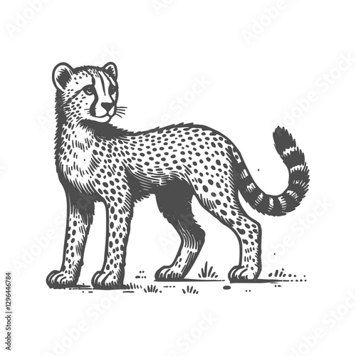 Wallpaper Mural Hand-drawn Hand Drawn Cheetah illustration in a detailed and artistic style Torontodigital.ca