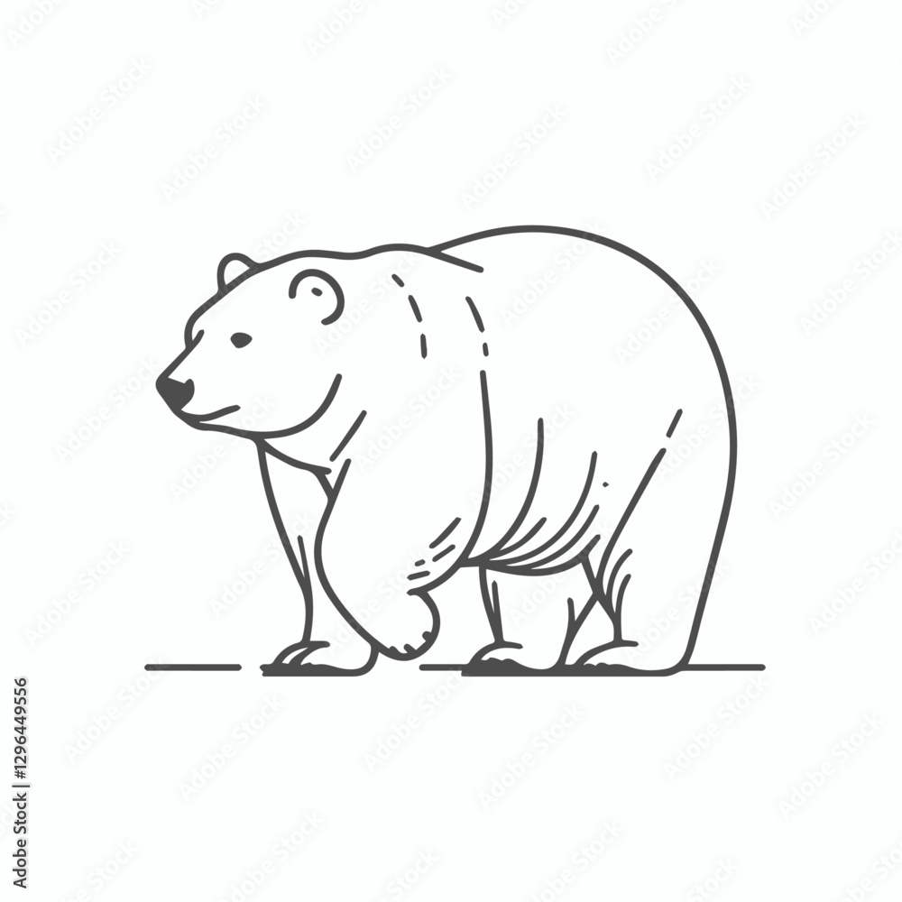 Fototapeta premium High-quality hand-drawn vector illustration of Hand Drawn Line art Bear illustration 8529 in a sketch style, perfect for design projects and digital art.