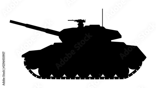 Modern tank silhouette. Vector illustration