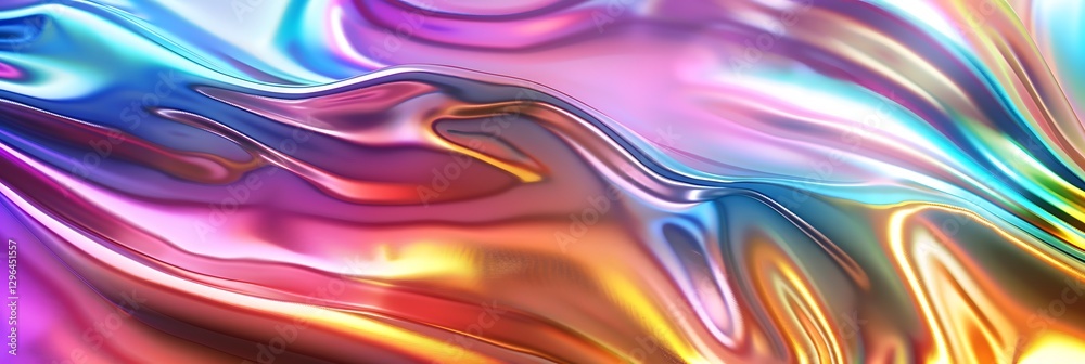 Iridescent flowing liquid abstract background. Colorful, fluid texture, metallic shine, modern art, vibrant, dynamic design.
Iridescent flowing liquid abstract background. Colorful, fluid texture, metallic shine, modern art, vibrant, dynamic design.