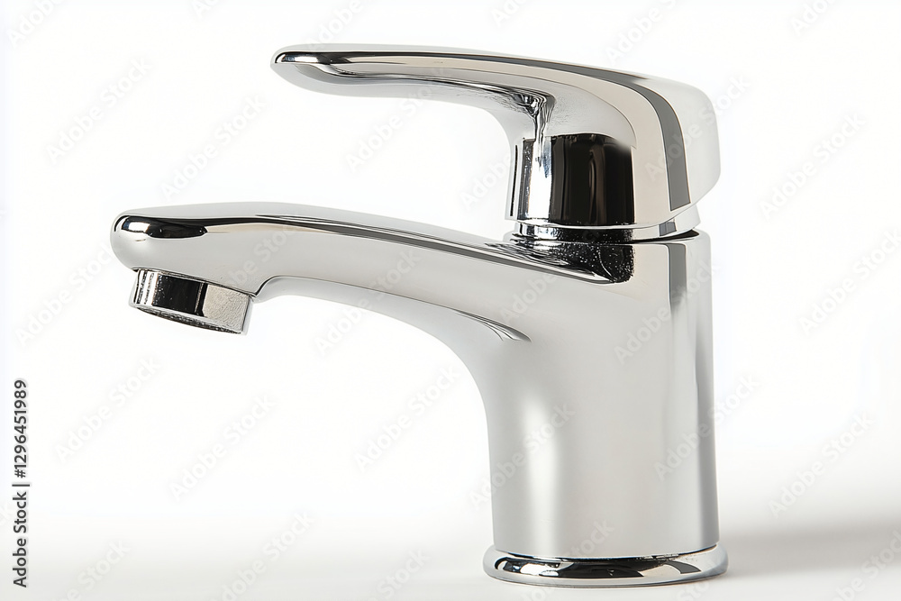 Chrome Faucet Detail:A sleek, modern chrome faucet stands out against a clean backdrop, showcasing its polished finish and ergonomic design. Its simple elegance suggests both functionality and style. Chrome Faucet Detail:A sleek, modern chrome faucet stands out against a clean backdrop, showcasing its polished finish and ergonomic design. Its simple elegance suggests both functionality and style.