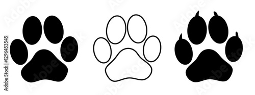 Different animal paw print vector