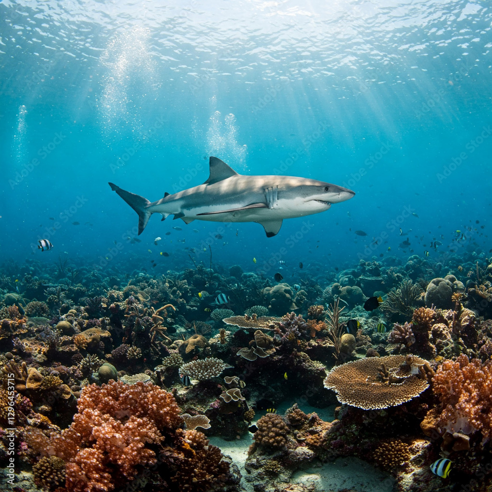 Fototapeta premium coral reef with fish