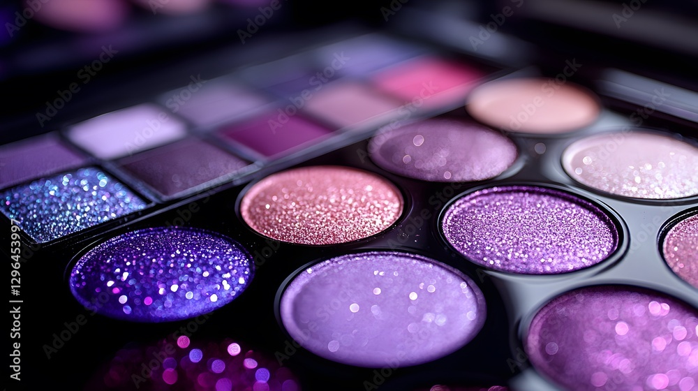 A close up image showing various colors of eye shadow A close up image showing various colors of eye shadow