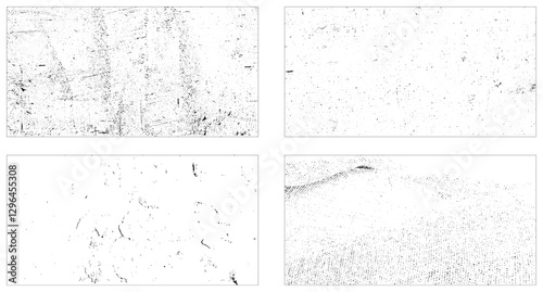 set dirty wall texture background on white background