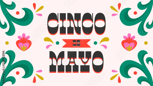 Cinco de Mayo Poster Horizontal Banner Background 