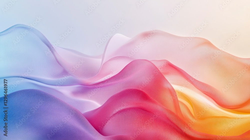 Obraz premium Soft Colorful Waves of Fabric Flowing in Gentle Motion Abstract Background
