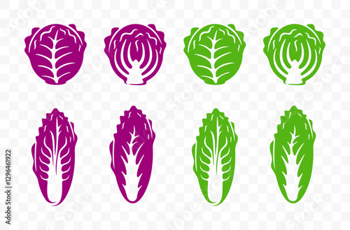 Canvas Print Chinese cabbage, red cabbage, cole and cauliflower, graphic design
