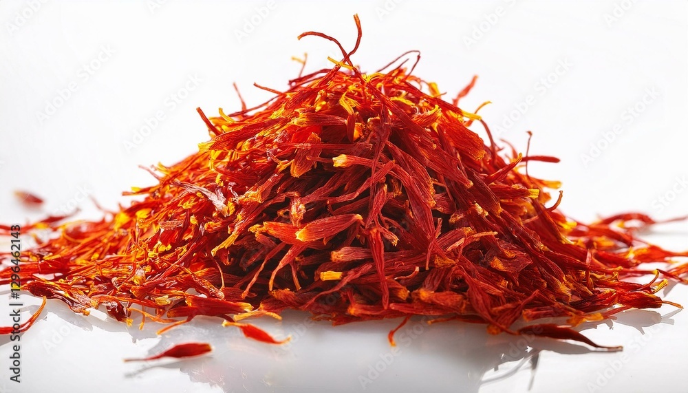 Fototapeta premium saffron scattered in bulk isolated on white