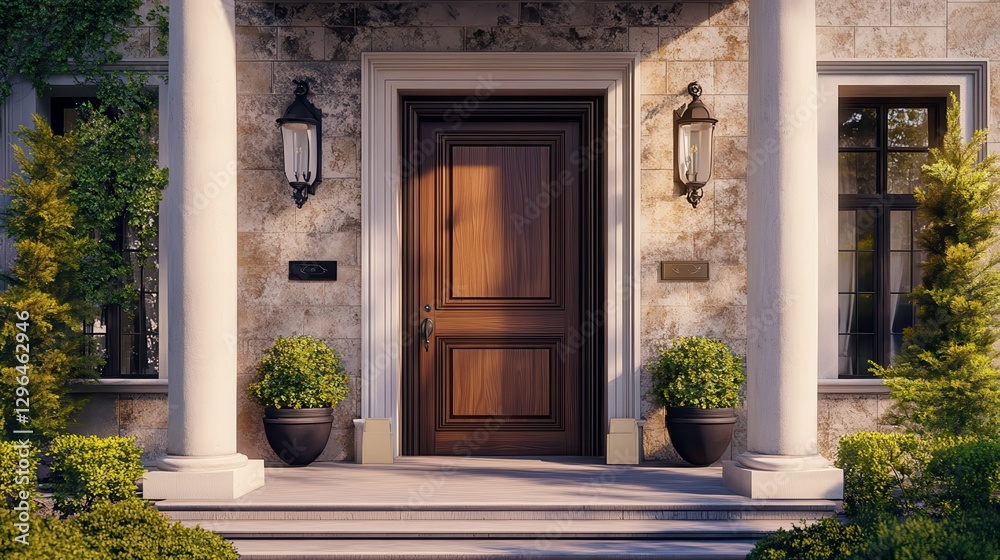 Designer entrance door to a country house. Designer entrance door to a country house.
