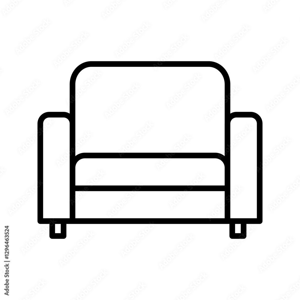 Sofa icon on white background Sofa icon on white background